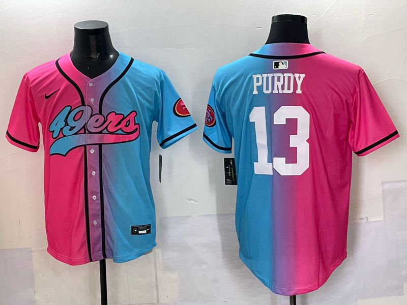 Men San Francisco 49ers #13 Purdy Blue pink Nike Limited NFL 2025 Jersey 0010->san francisco 49ers->NFL Jersey